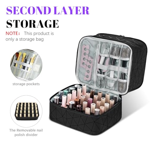 MAYCREATE® Travel Nail Polish Organizer Bag Large Capacity Double Layer Zipper Makeup for 30 Bottles Portable Art Tool Case with Handle Multi Pouches Cosmetic Storage 2 PCS MAYCREATE® Travel Nail Polish Organizer Bag Large Capacity Double Layer Zipper Makeup for 30 Bottles Portable Art Tool Case with Handle Multi Pouches Cosmetic Storage 2 PCS